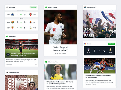 Onefootball app app branding card clean community components design feed fixture football game match mobile news newsfeed onefootball soccer ui ux