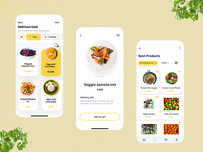 Food Mobile App Design branding design graphic design landing page design mobile app design product design ui ux website website design