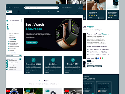 eCommerce Smart Watch landing page branding design graphic design landing page design mobile app design product design ui ux website website design