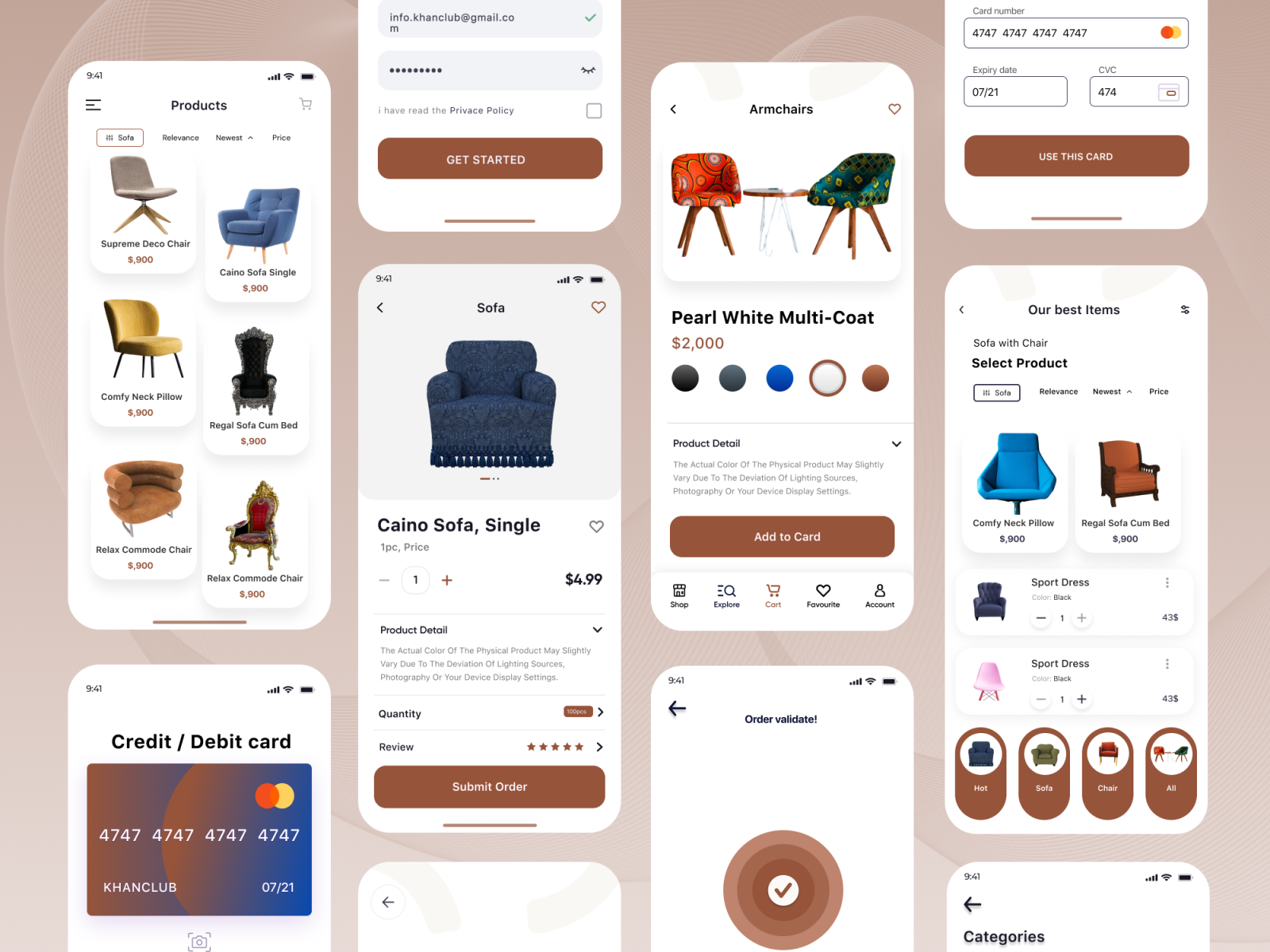 Furniture Mobile App Design by MD. HASIBUL ISLAM on Dribbble