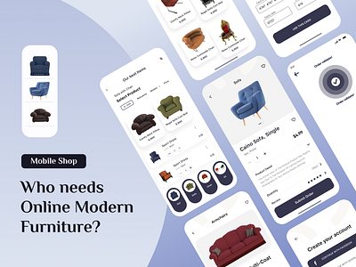 Modern Funiture App Design branding design graphic design landing page design minimal mobile app design product design ui ux website design