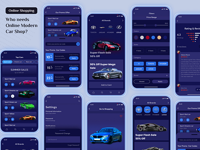 Car Shop Mobile App Design app branding design graphic design landing page design minimal mobile app design product design ux website design