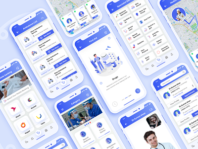 Online Doctor Appointment Mobile App Design app doctor appointment health healthcare landing page design medical app medical care minimal mobile app design product design ui ux website design