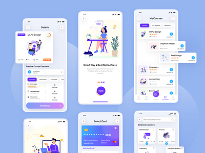 E-Learning Platform Mobile App Design branding design graphic design landing page design mobile app design product design ui ux website design