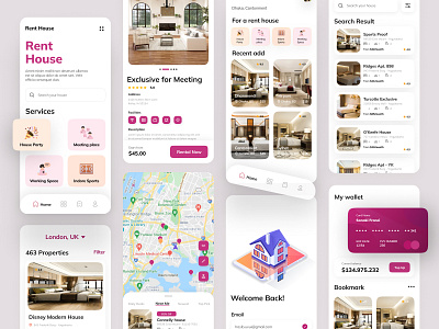 Home Rental Services App UI Design app design branding design graphic design home rental home services house rental app landing page design mobile app design product design real estat real estat app real estat mobile app rental rental app ui ux design ux ux ui design website design