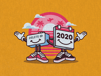 Delete 2020 2020 cartoons design digital art drawing illustration merchandise design pandemic quarantine redbubble teepublic threadless tshirt design
