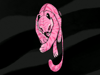Jump higher animals artwork digital art digital illustration digital painting dtiys hellzes illustration ilustración ilustración digital jump pink rosa savage tiger tigre