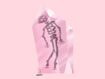 Amethyst artwork digital art digital illustration digital painting hellzes illustration pink skeleton