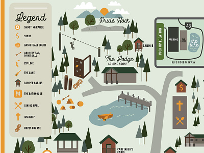 Map for Camp! adobe illustrator camp illustration illustrator lodge map summer camp