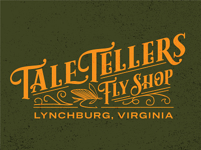 TaleTellers Fly Shop branding fishing fishing logo fly fishing fly logo illustration illustrator olive green