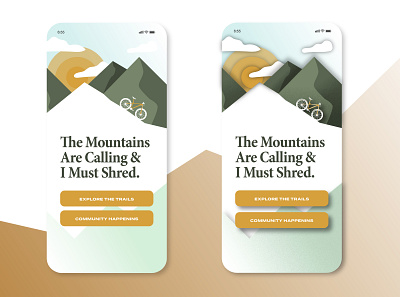 Mountain Biking App Design app design design flat design illustration illustrator mountain bike mountains skeuomorph app skeuomorphic ui