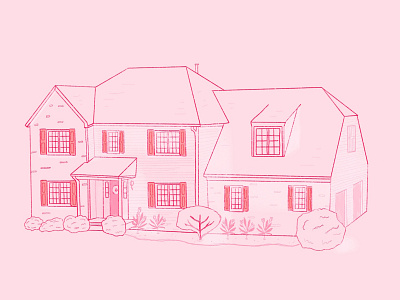 The First Abode abode home house illustration pink procreate