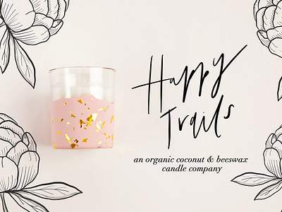 Happy Trails Branding brand design brand identity branding handlettering illustration illustrator peonies peony typography