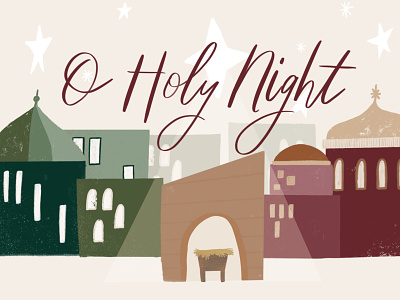 O Holy Night: TV Cover christmas christmas design church christmas church design design illustration illustrator nativity youth group design