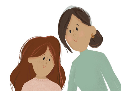 Close Up of Mom & Daughter character design character designs daughter design illustration illustrator mom procreate