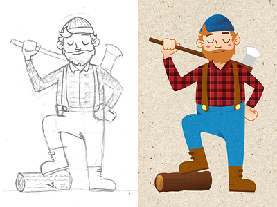 Woodman illustration illustrator lumberjack woodman