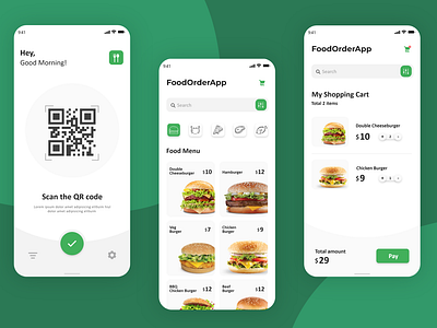 Scan n Order -  Mobile app mockup design