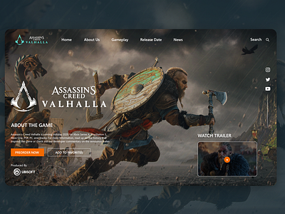 Assassin's Creed Upcoming Game Landing page design!