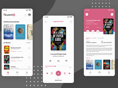 Book Audio Mobile App Design adobe xd adobexd branding design mobile photoshop ui uiux ux