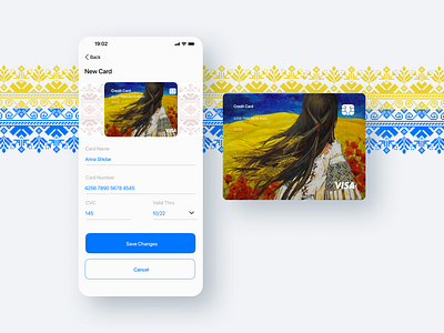 2 Daily UI - Credit Card Checkout credit card credit card checkout dates design iphone 13 pro max mobile application numbers page patriotism security numbers ui ukraine ukrainian wreath