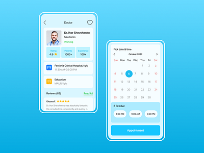 6 Daily UI - User Profile calendar date design doctor mobile application ui user profile