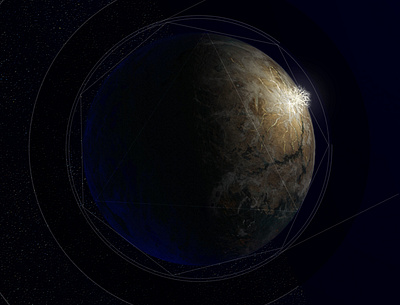 The planet without sun astronomy design mysticism occultism sci fi tree