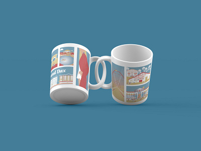 Grand Dax, mug branding colorfull design flatdesign france goodies illustration tourism vector