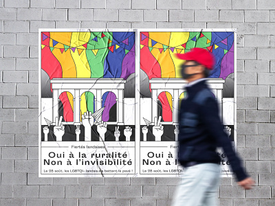 "Fiertés landaises", gaypride made in south west campaign colorfull design france gaypride illustration poster typography vector