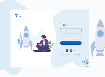 Trace Login Page design illustration logo typography ui web