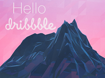 Hello Dribbble 3d c4d cinema4d debut dribbble low poly lowpoly polygons thanks