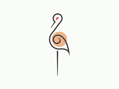 Minimalist stork logo
