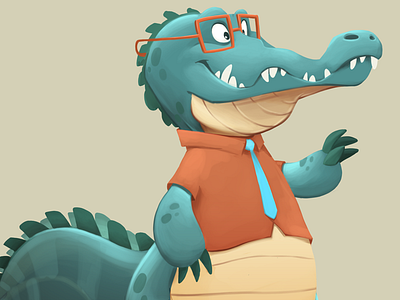 New Guy in the Office cartoon character design crocodile illustration