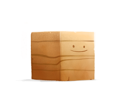 Happy Woodblock block cube digital illustration photoshop toy wood