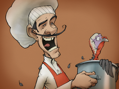 Turkey Day WIP cook digital illustration mustache pot thanksgiving turkey