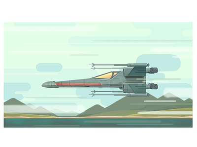 X Wing blur flying illustration motion star wars xwing