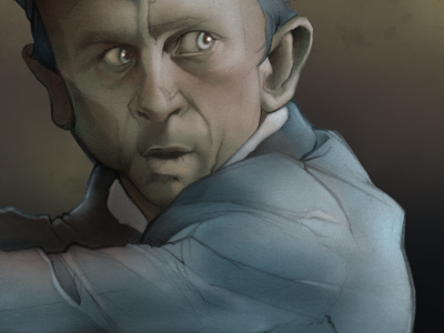 Bond, take 2, colored. 007 bond caricature daniel craig digital illustration pencil sketch