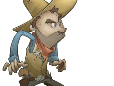 Sheriff badge cartoon cowboy digital guns illustration sheriff west