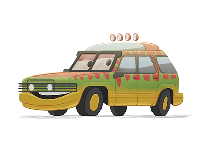 Welcome to... Jurassic Car Park. cars fun illustration jurassic park