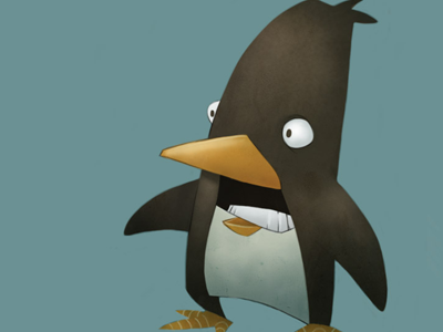 Toothy Penguin cartoon digital illustration penguin teeth