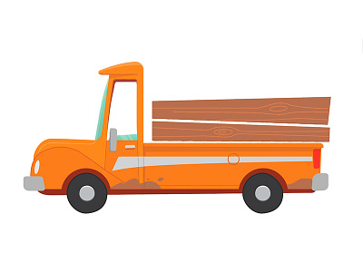 Truck truck truck digital fun illustration illustrator orange truck vehicle