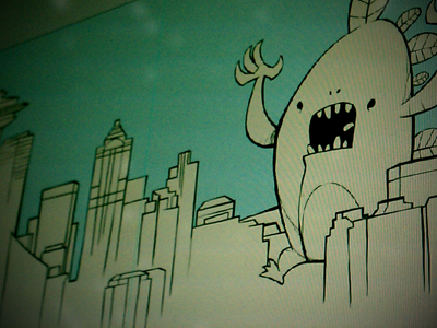 Monster city digital illustration monster