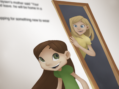 Sneak Peek childrens book digital girl illustration