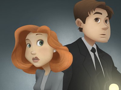Mulder and Scully digital illustration mulder scully xfiles