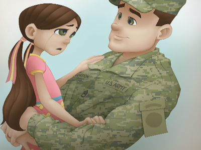 Graysen Gordon childrens book daughter digital father girl illustration soldier