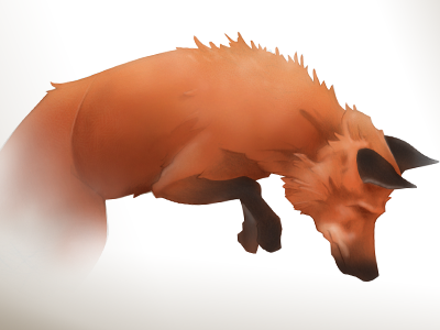 Foxy digital fox illustration red