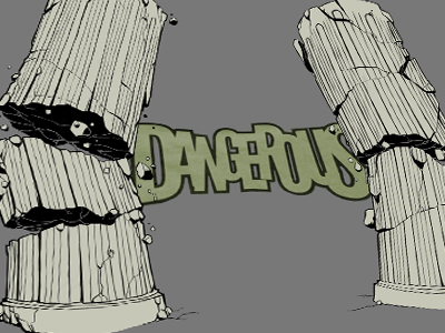 Dangerous dangerous digital illustration pillars tee shirt