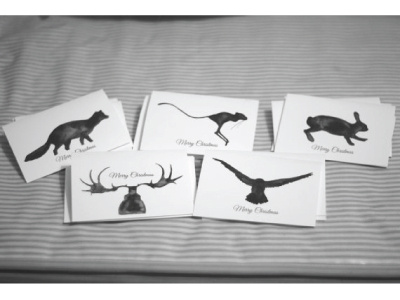 animal christmas cards animals cards christmas fox ink irish elk kestral merry christmas mouse rabbit silhouette