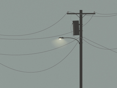 street light on a foggy night fog glow illustration illustrator night street light telephone pole telephone wires