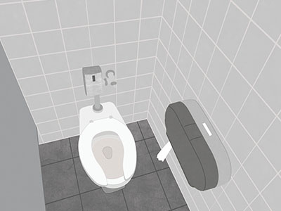 [wip] personal project bathroom stall cigarette tiles toilet wip