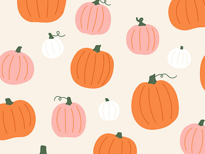 Free pumpkin wallpaper autumn pattern cute fall pattern illustrated pattern illustration minimal orange and pink pattern design pumpkins surface design whimsical